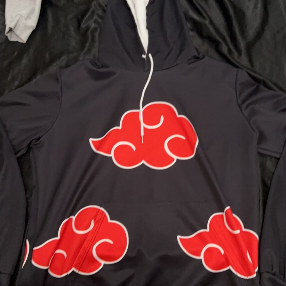 mens black and red naruto Japanese Anime Hatake Kakashi hoodie